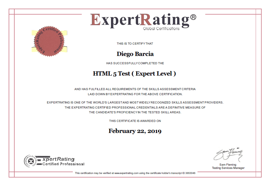 Certificación HTML 5