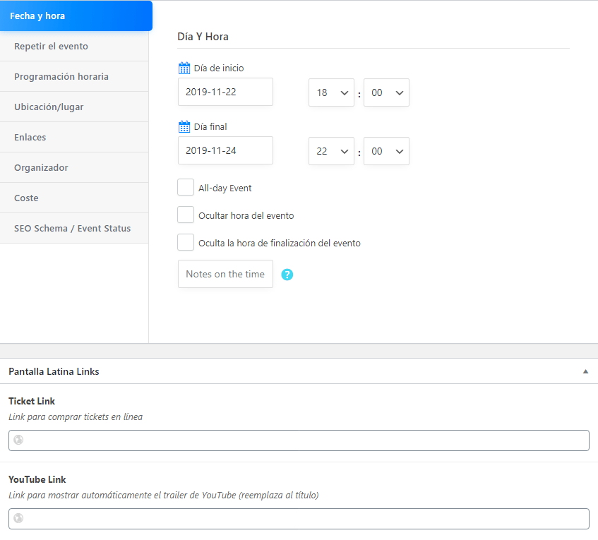 Dashboard events